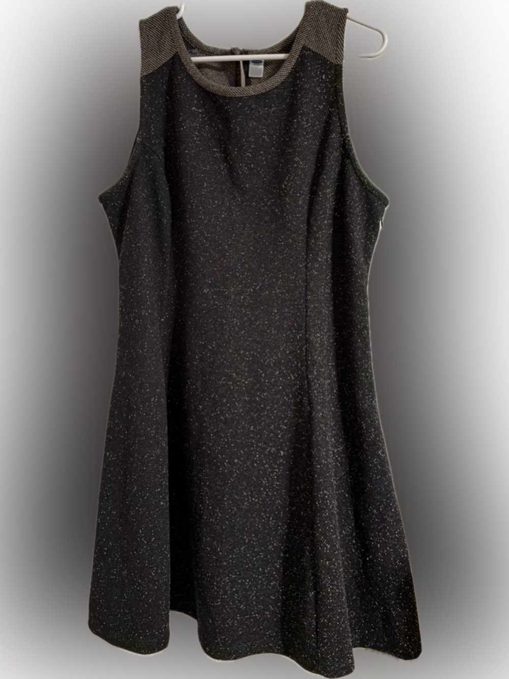 Old Navy Black Speckled Sleeveless A-Line Dress